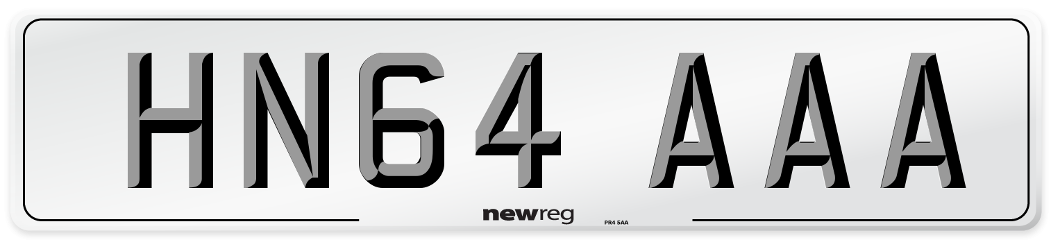HN64 AAA Number Plate from New Reg